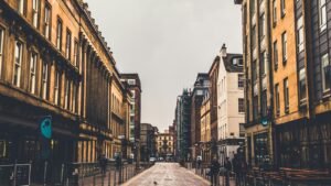 Buildings on a side street