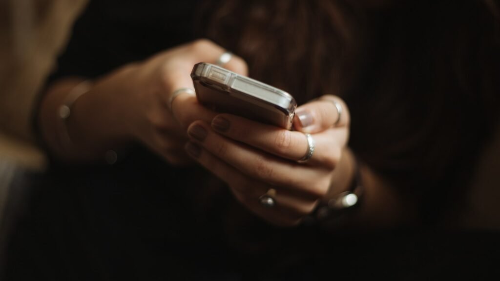 Person using a smartphone